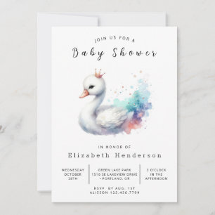 Invitación Baby Shower de Swan editable bohemio