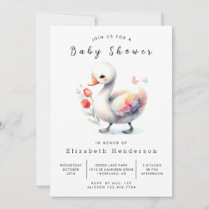 Invitación Baby Shower de Swan editable clásico