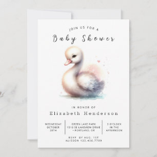 Invitación Baby Shower de Swan editable clásico