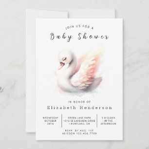 Invitación Baby Shower de Swan imprimible único
