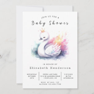 Invitación Baby Shower de Swan imprimible único