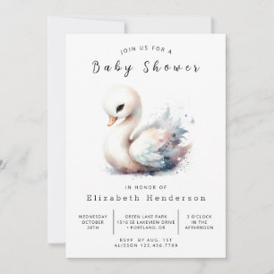 Invitación Baby Shower de Swan simple en línea