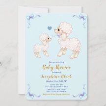 Invitación Baby Shower de Sweet Blue Boy Lamb