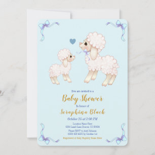 Invitación Baby Shower de Sweet Blue Boy Lamb