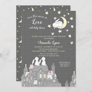 Invitación Baby Shower de Sweet Bunny Love Moon