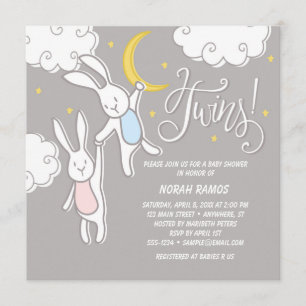 Invitación Baby Shower de "Sweet Dreams Bunny"