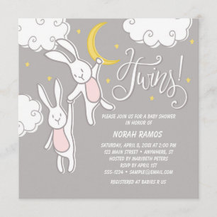Invitación Baby Shower de "Sweet Dreams Bunny"