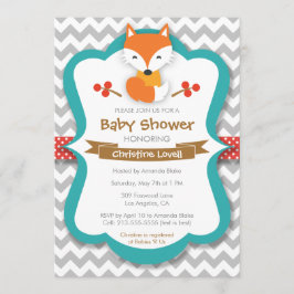 Invitación Baby Shower de Sweet Fox Red & Turquois