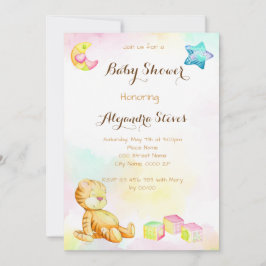 Invitación Baby Shower de Sweet Watercolor Tigre