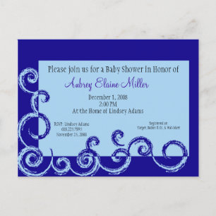 Invitación Baby Shower De Swirl Rosa - Personaliza