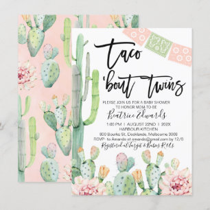 Invitación Baby Shower de tacón verde rosado sobre