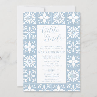 Invitación Baby Shower de Talavera Azul Cielito Lindo