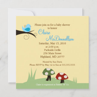 Invitación Baby Shower de {TBA} Birdie Woodland 5x