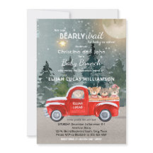 Invitación Baby Shower de Teddy Bear Red Truck Win