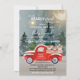 Invitación Baby Shower de Teddy Bear Red Truck Win