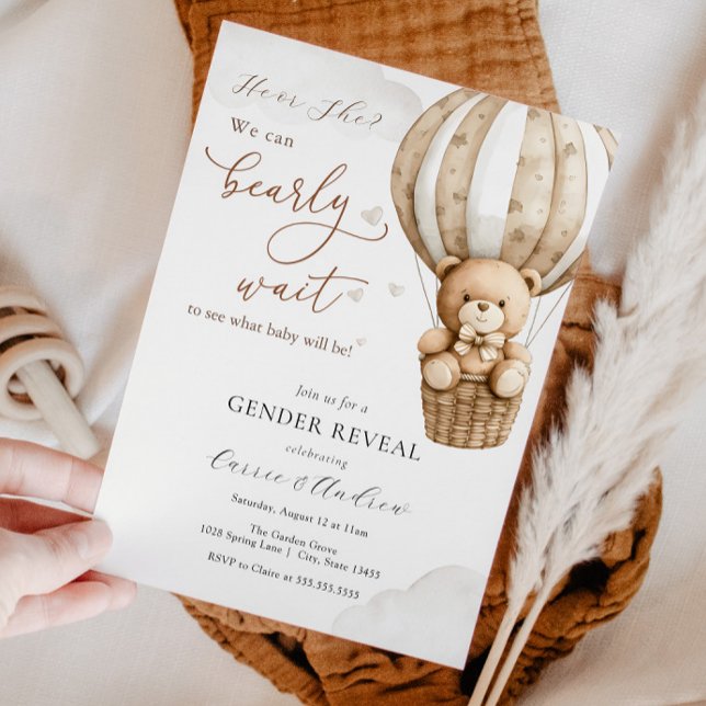 Invitación Baby Shower de Teddy Bear revelado por género (Subido por el creador)
