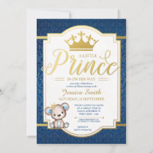 Invitación Baby Shower de Teddy Bear Royal Prince