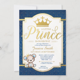 Invitación Baby Shower de Teddy Bear Royal Prince