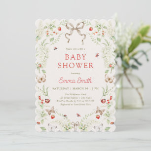 Invitación Baby Shower de Tema Flores Silvestres Sin Género