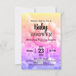 Invitación Baby Shower de texto personalizado