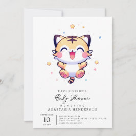 Invitación Baby Shower de tigre mágico