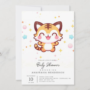 Invitación Baby Shower de tigre mágico personalizado