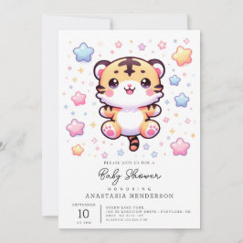 Invitación Baby Shower de tigre moderno