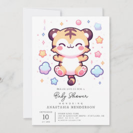 Invitación Baby Shower de tigre moderno