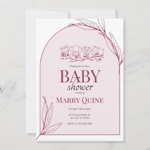 Invitación Baby Shower de tipografía de moda