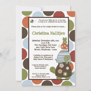 Invitación Baby Shower de tortuga Laguna Beach 5 x