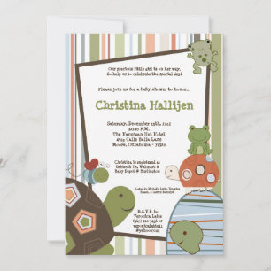 Invitación Baby Shower de tortuga Laguna Beach 5 x