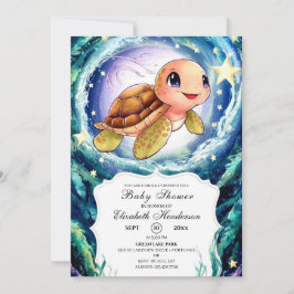 Invitación Baby Shower de tortuga simple