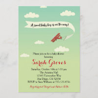 Invitación Baby Shower de Transporte de Aviones