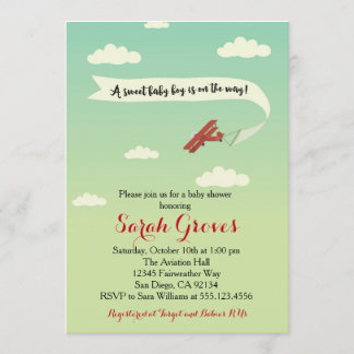 Invitación Baby Shower de Transporte de Aviones