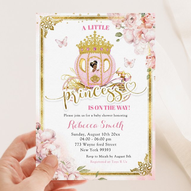 Invitación Baby Shower de transporte de princesa africana de  (Subido por el creador)