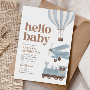 Invitación Baby Shower de transporte de viajes