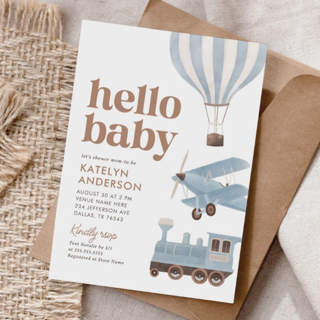 Invitación Baby Shower de transporte de viajes (Subido por el creador)