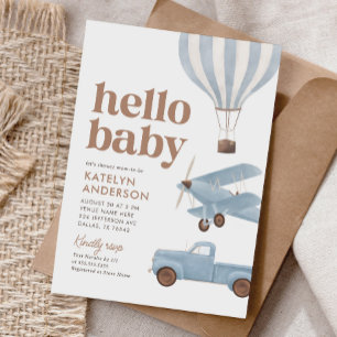 Invitación Baby Shower de transporte de viajes