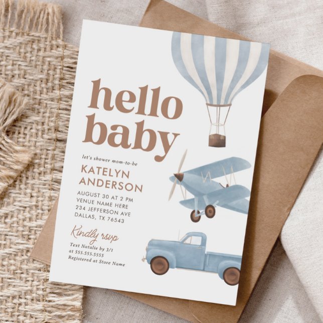 Invitación Baby Shower de transporte de viajes (Subido por el creador)