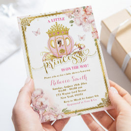 Invitación Baby Shower de transporte Princesa Mexicana Rosa d