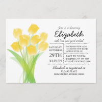 Baby Shower de tulipán amarillo tipográfico modern