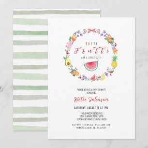 Invitación Baby Shower de Tutti Frutti, ducha tropical de ver