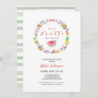 Invitación Baby Shower de Tutti Frutti, ducha tropical de ver
