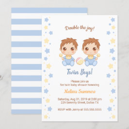 Invitación Baby Shower de Twin Boys