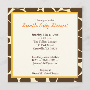 Invitación Baby Shower de Twin Boys Giraffe Square
