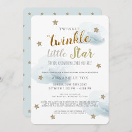 Invitación Baby Shower de Twinkle Little Star Blue Boy