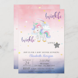 Invitación Baby Shower de Twinkle Little Star Unicorn