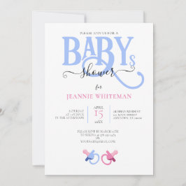 Invitación Baby Shower DE TWINS CON PAPEL ROSA Y AZUL
