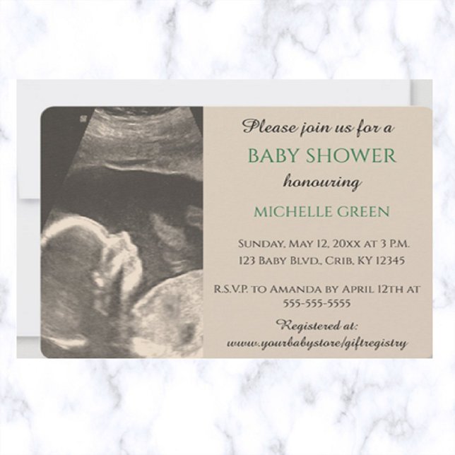 Invitación Baby Shower de ultrasonido editable (Subido por el creador)