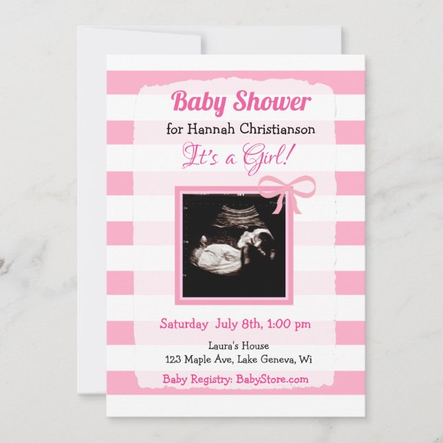 Invitación Baby Shower de ultrasonido personalizado (Anverso)
